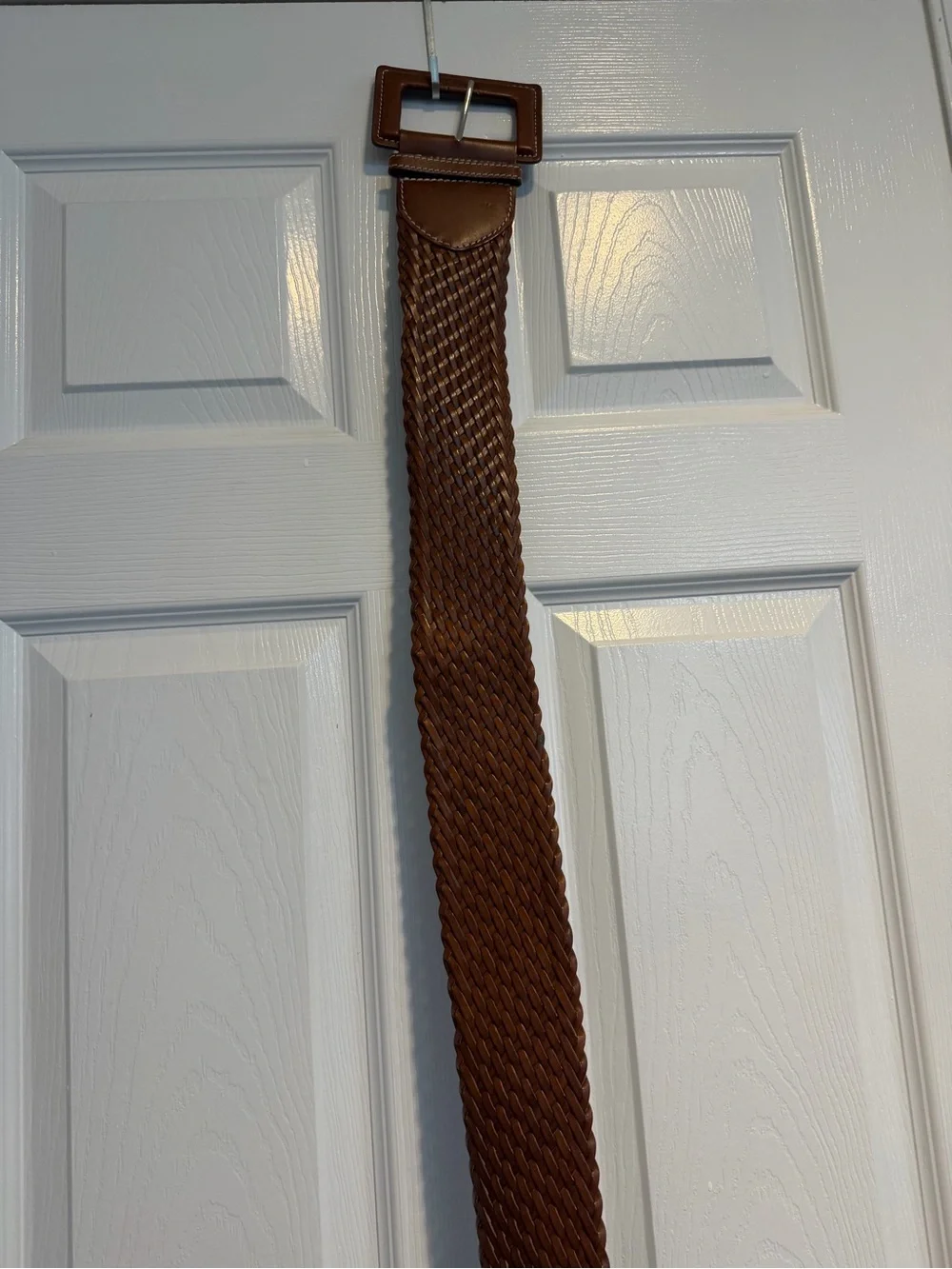Women's Woven Leather Belt in Brown